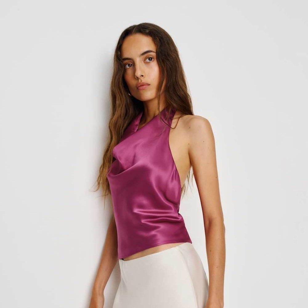 NWT Reformation Tali Silk Top - Size 8